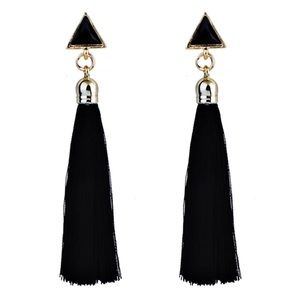 Black Tassle Earrings